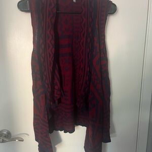 Charlotte Russe Red and Black Cardigan